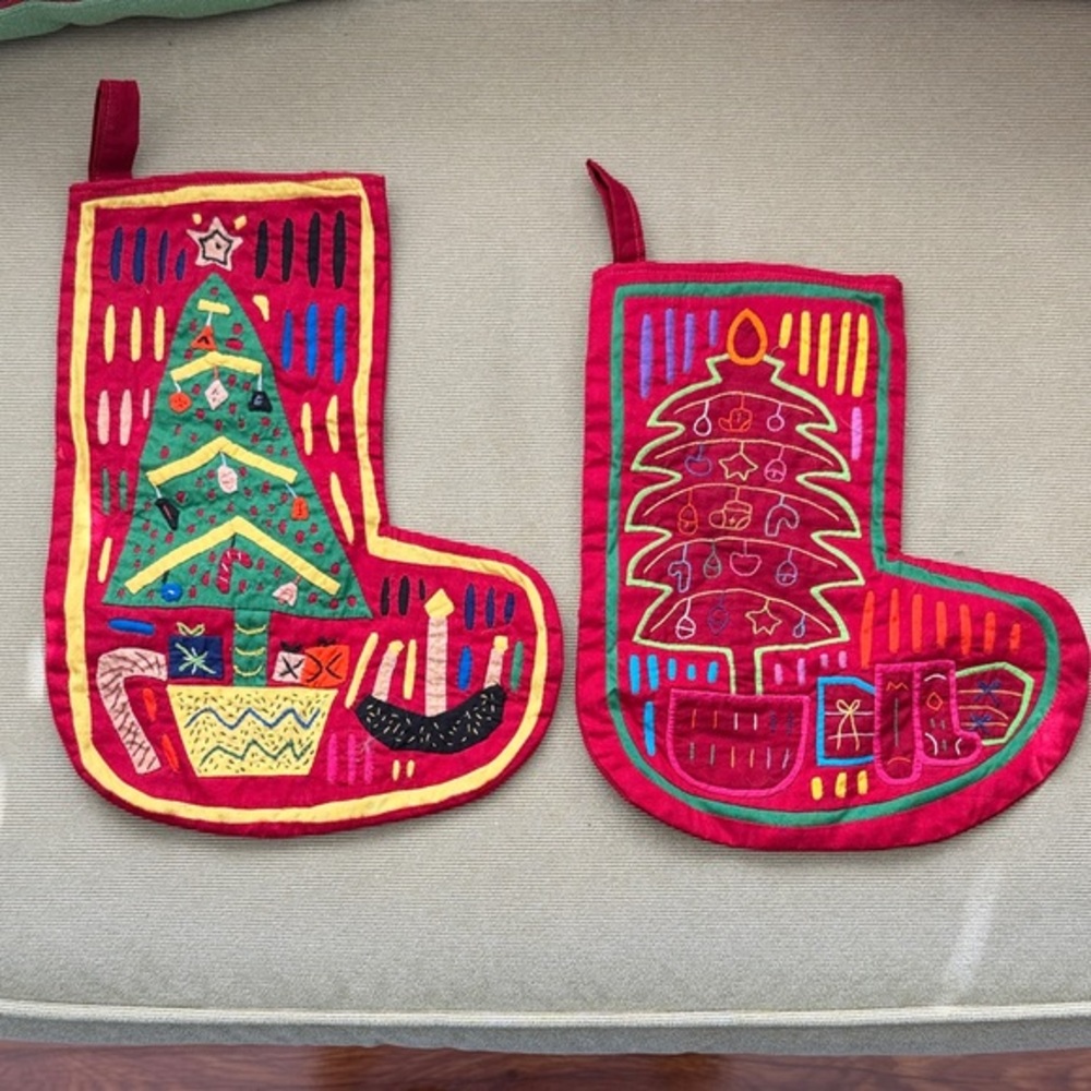 Unique Holiday Stockings Made by the Kuna Women, Panama